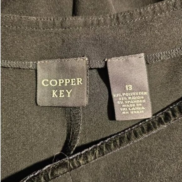 Copper Key A-Line Godet Skirt Women’s Size 13 Black Knee Length - Picture 2 of 5